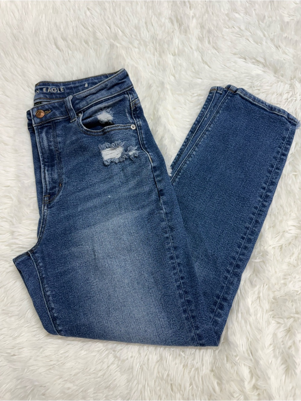 American Eagle Mom Jeans Size 6 High Rise Stretch Denim